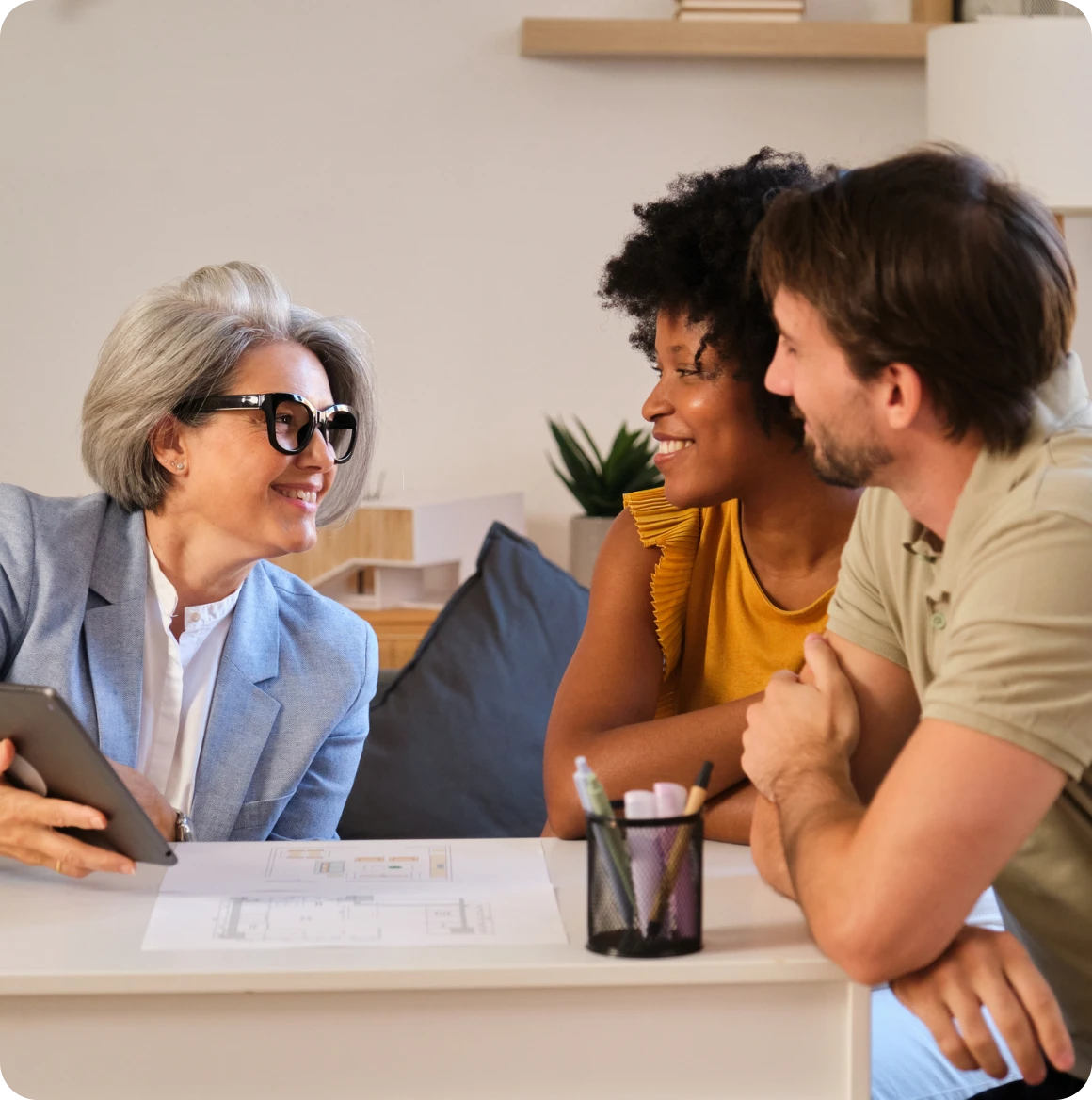 Friendly meeting in a modern office