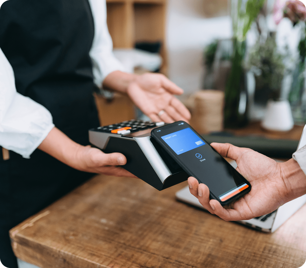 Mobile payment at checkout counter