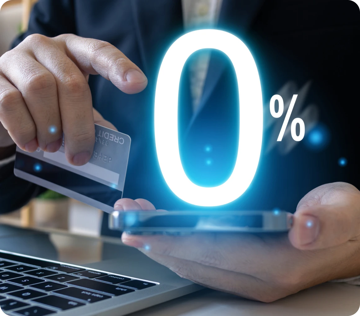 Credit card and zero percent offer